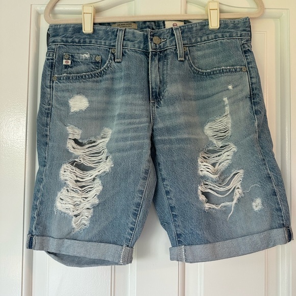 Ag Adriano Goldschmied Pants - Adriano Goldschmied (AG) Ripped Jean Shorts “The Nikki Short”